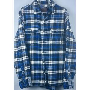 Mens Orvis Sz M Heavy Weight Cotton Flannel Pockets Button Shirt